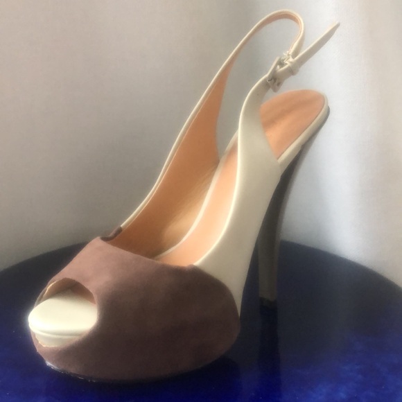 Lamb Gwen Stephanie rock steady sling back peep toe platform neutral nude cream - Picture 2 of 14
